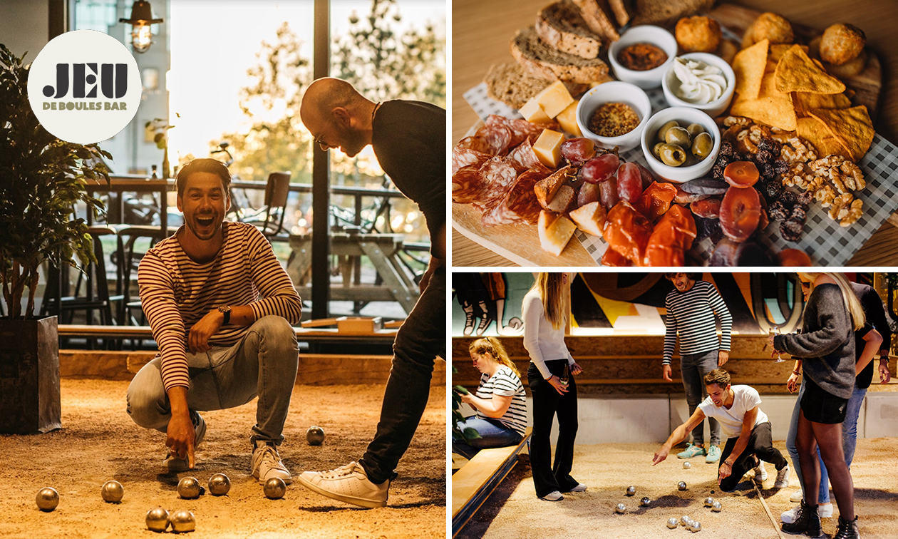 Huur jeu-de-boulesbaan (1 uur) + borrelplank óf bucket met pils en bittergarnituur