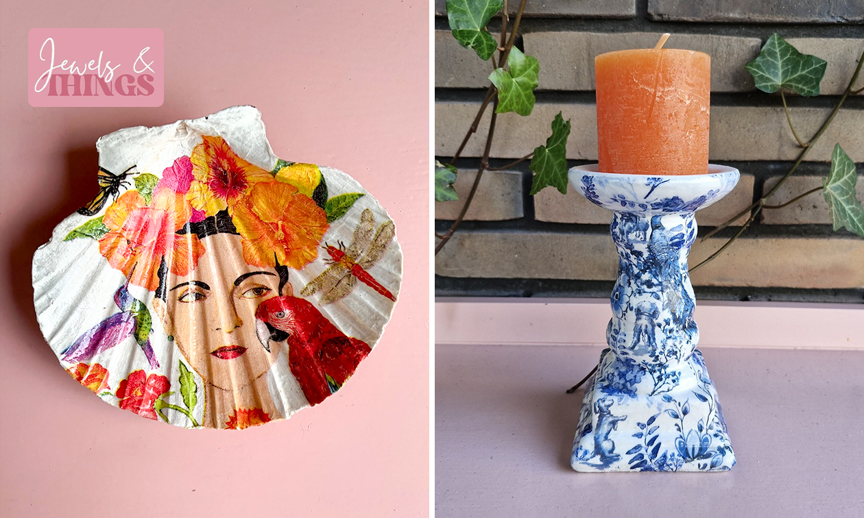 Workshop schelpen decoreren (2 uur) of lampenkap of -voet of kandelaar (3-4 uur)