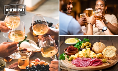 High wine, beer of cocktail met uitgebreid borrelplateau