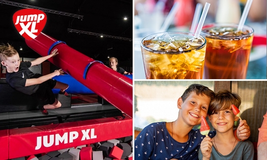 Trampolinespringen (90 min) + snack + waterijsje+ fris + sokken
