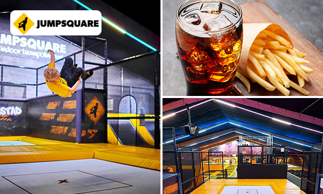 Trampolinspringen (90 Min.) + Pommes + Getränk + Socken