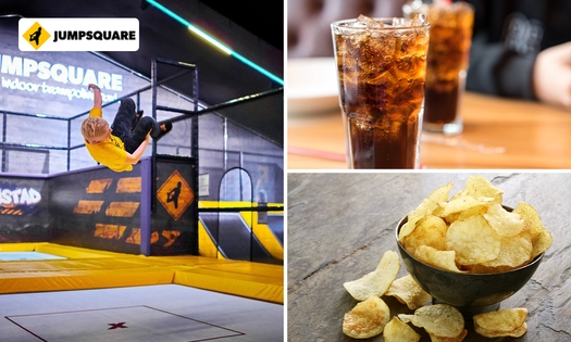 Jump ticket (60 min) + chips + fris