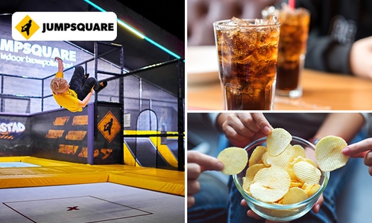 Jump ticket (90 min) + jumpsokken + chips + fris
