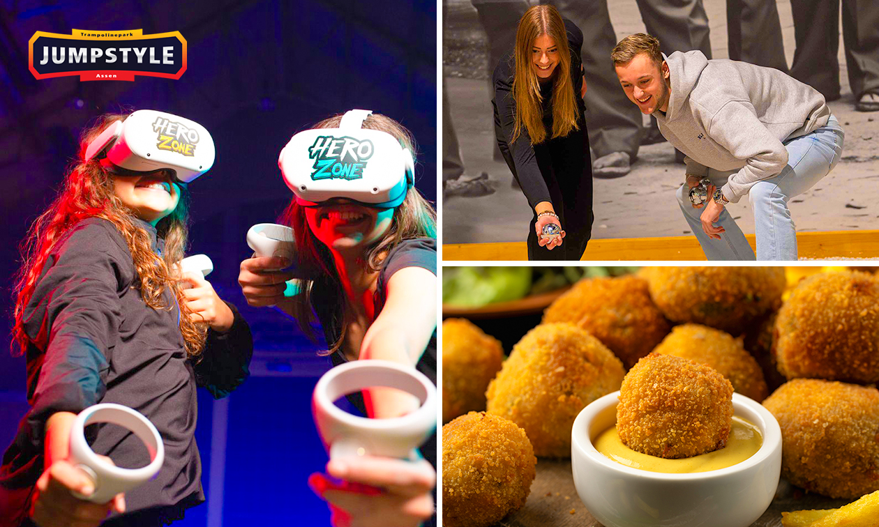 VR-games (30 of 60 min) of jeu de boules (45 of 90 min) + bitterballen