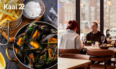 2-gangen mosseldiner of -lunch bij Kaai 22 aan het water