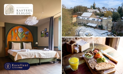 Luxe overnachting voor 2 + ontbijt + evt. wijnproeverij in Kasteel Elsloo