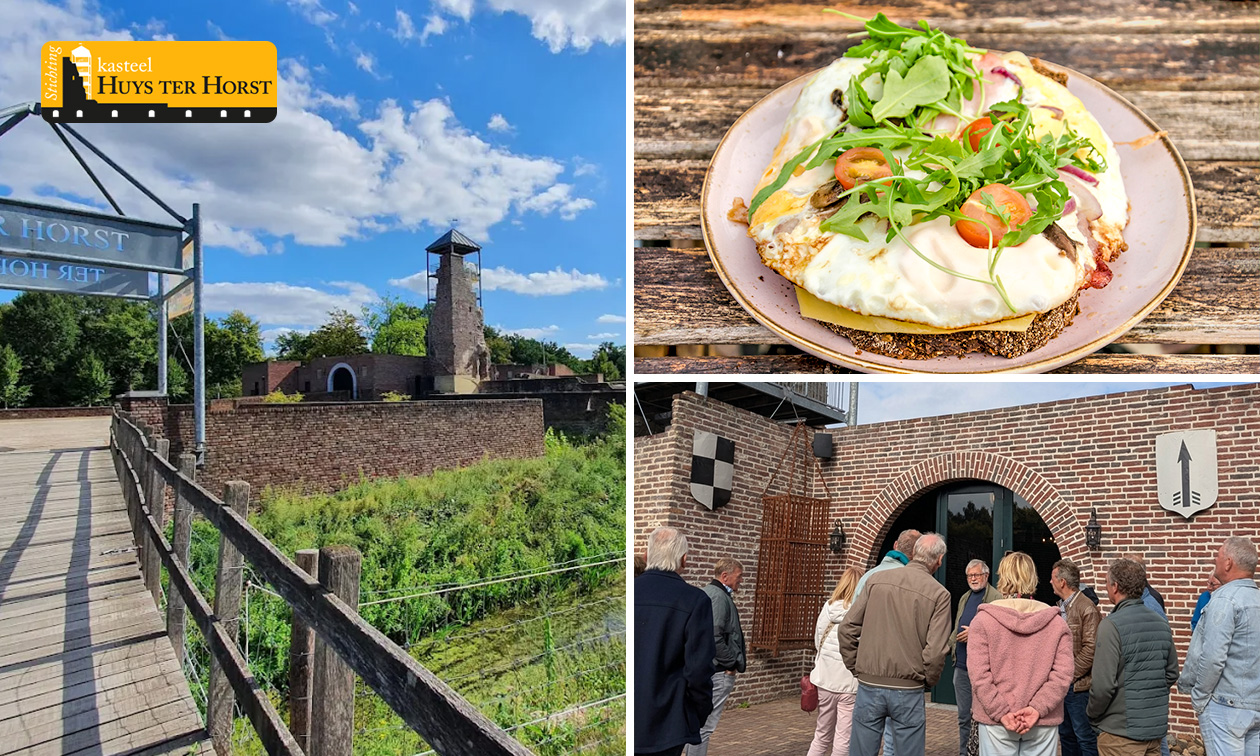 Rondleiding door kasteel (1,5 uur) + koffie of thee met gebak +12-uurtje