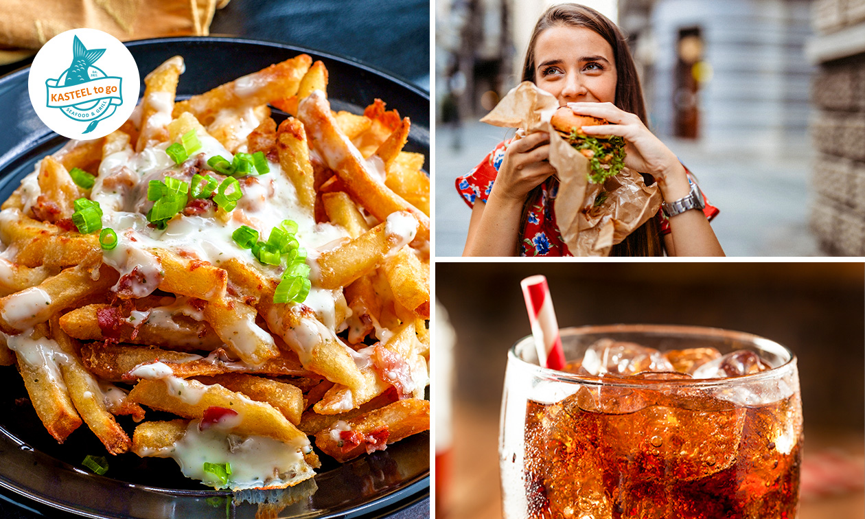 Loaded fries of burger + frisdrank naar keuze bij Kasteel ToGo