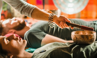 Stiltewandeling en klankschaalmeditatie, -massage of coaching (90 min)