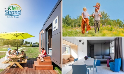 Overnachting in luxe chalet of glampingtent + late check-out + meer nabij Oostende
