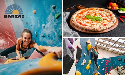Entree klimzaal + pizza naar keuze + huurschoenen