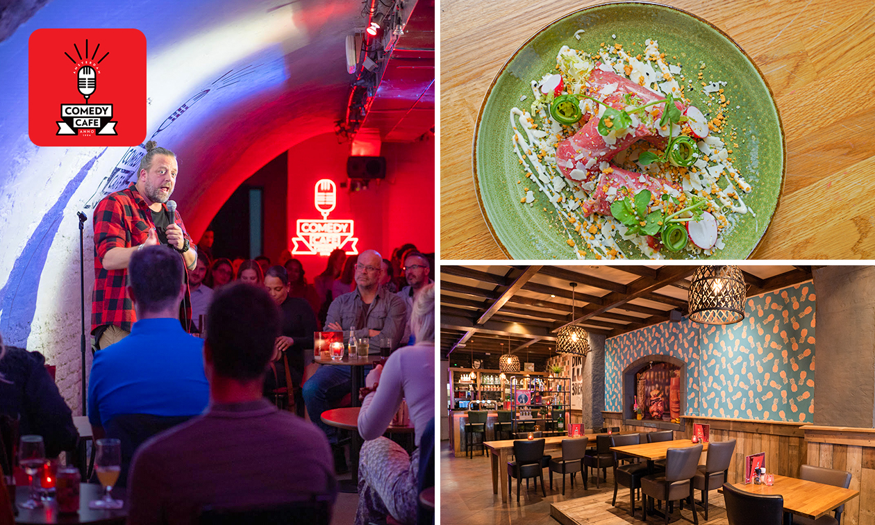 Stand-upcomedy + evt. 2-gangendiner bij Knock Out Comedy Club in hartje Utrecht