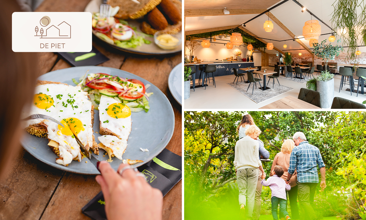 Wandel- of fietsarrangement incl. koffie/thee, gebak en 2-gangen keuzelunch