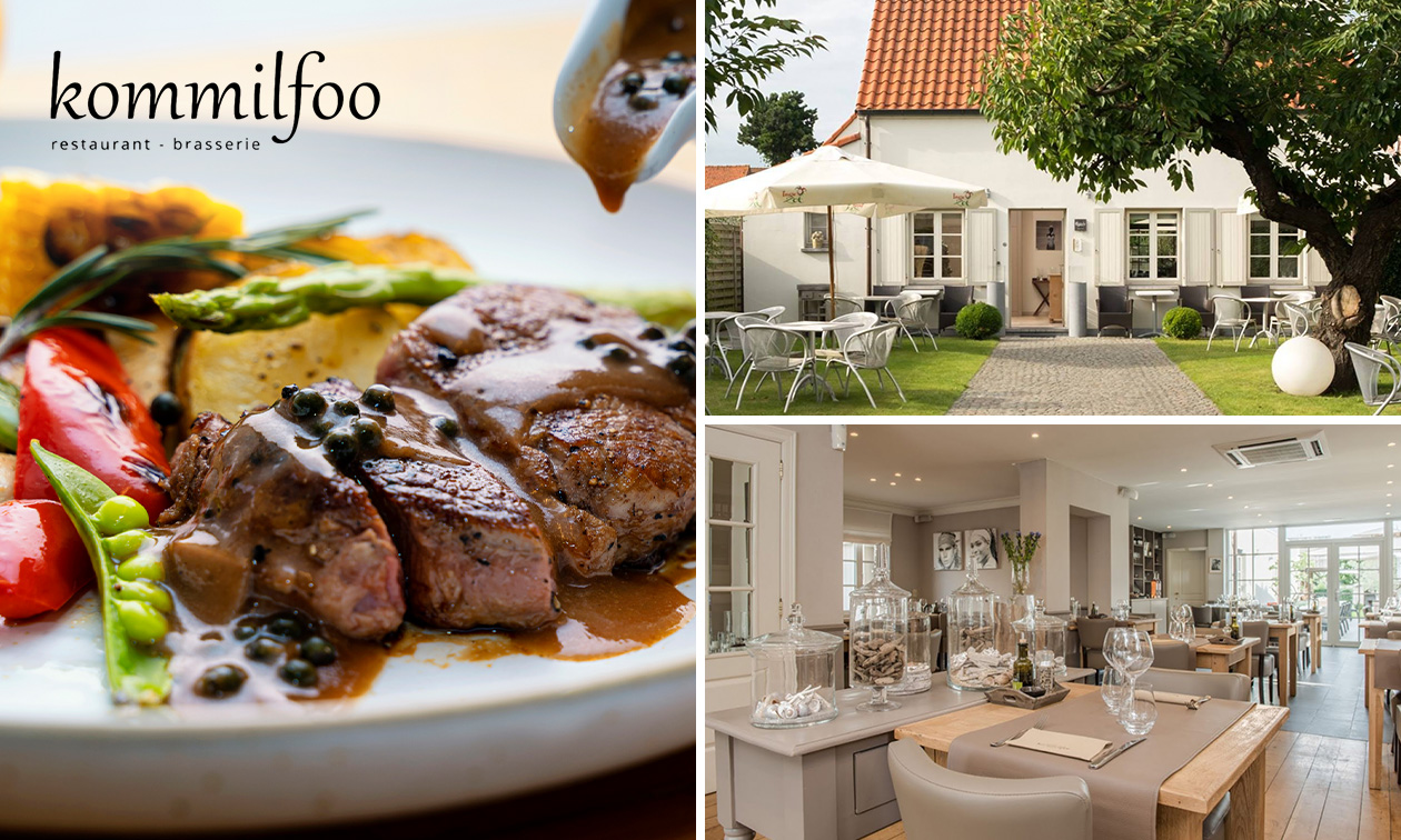 2-gangenlunch of 3-gangen keuzediner of -lunch vlak bij het strand van De Panne