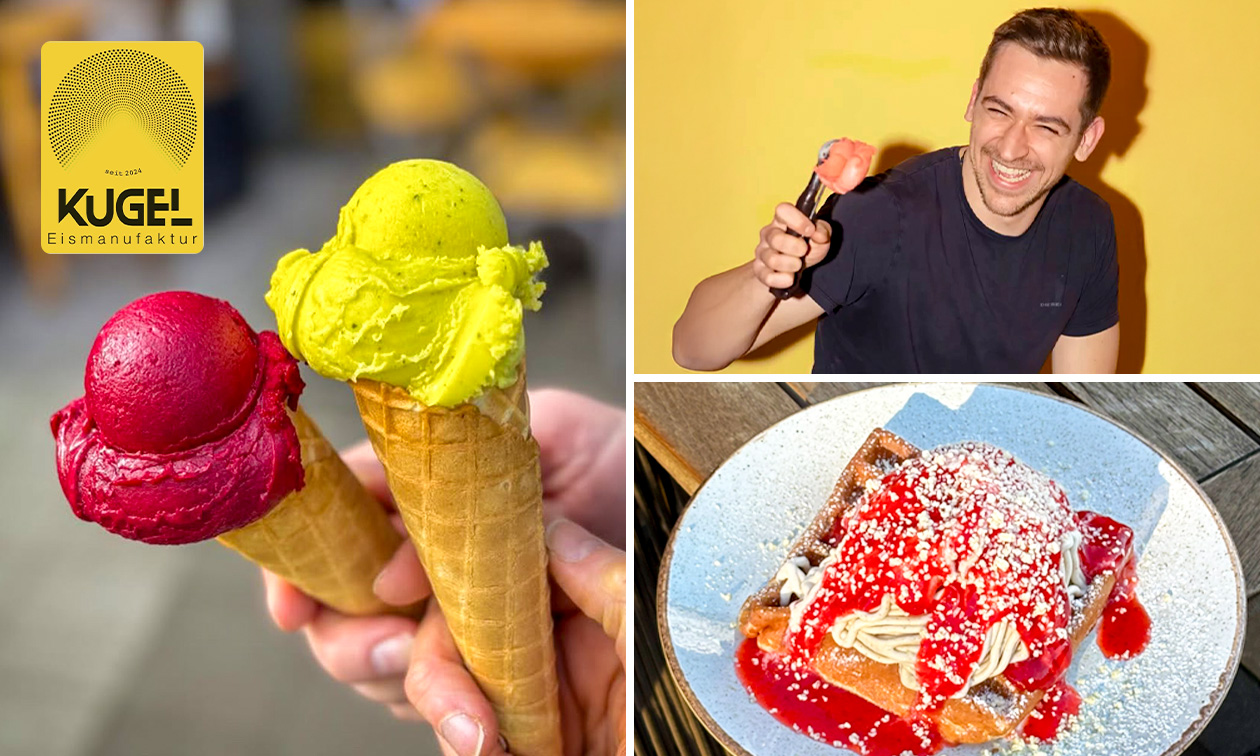 10er Karte Eiskugel oder Waffel mit Spaghettieis +  Heißgetränk in Düsseldorf