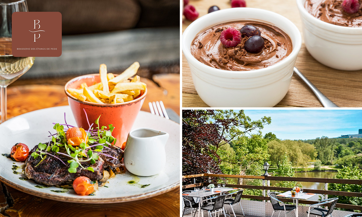 2- of 3-gangenlunch of diner à la carte bij La Brasserie des Étangs de Pede