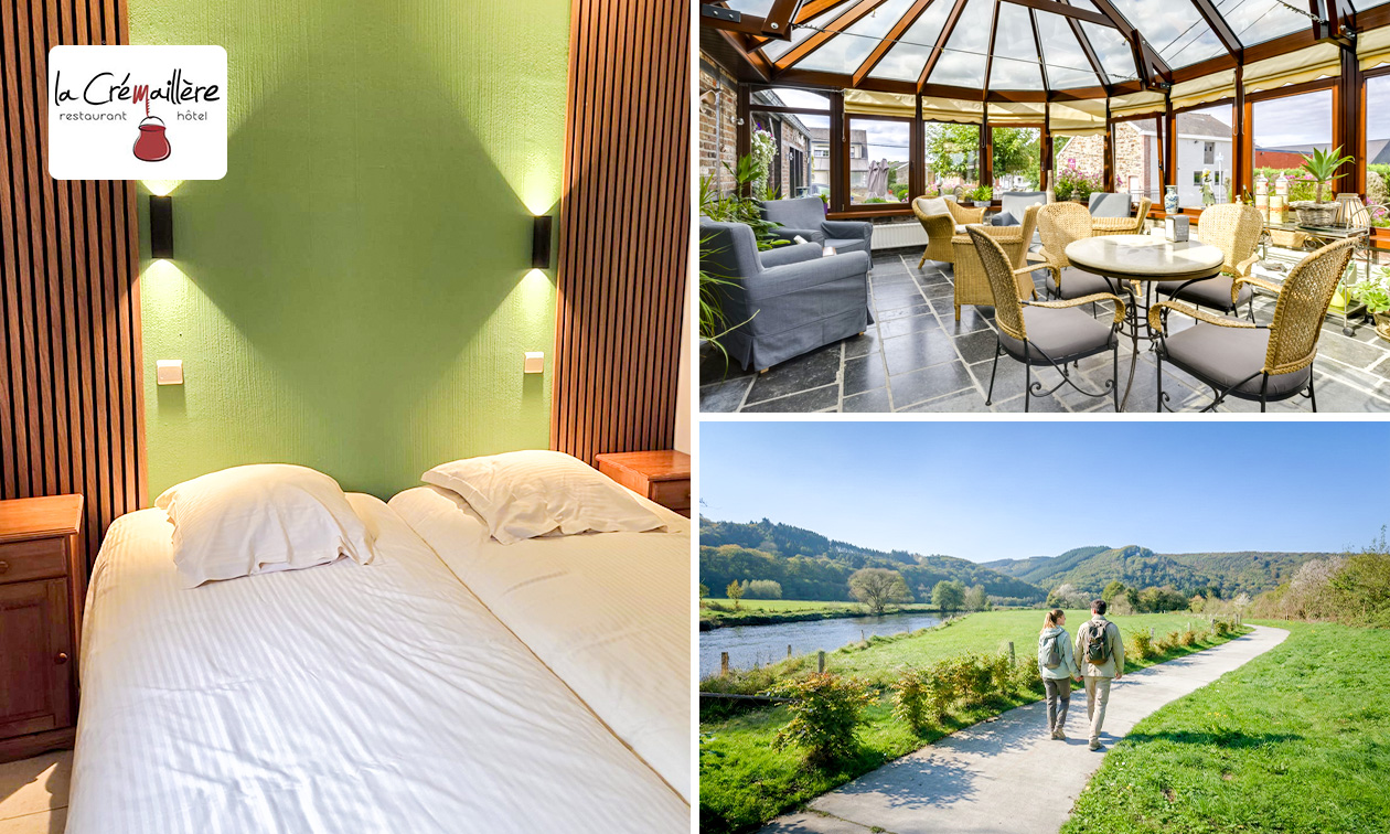 Overnachting voor 2 + glas mousserende wijn + ontbijt in het hart van de Ardennen