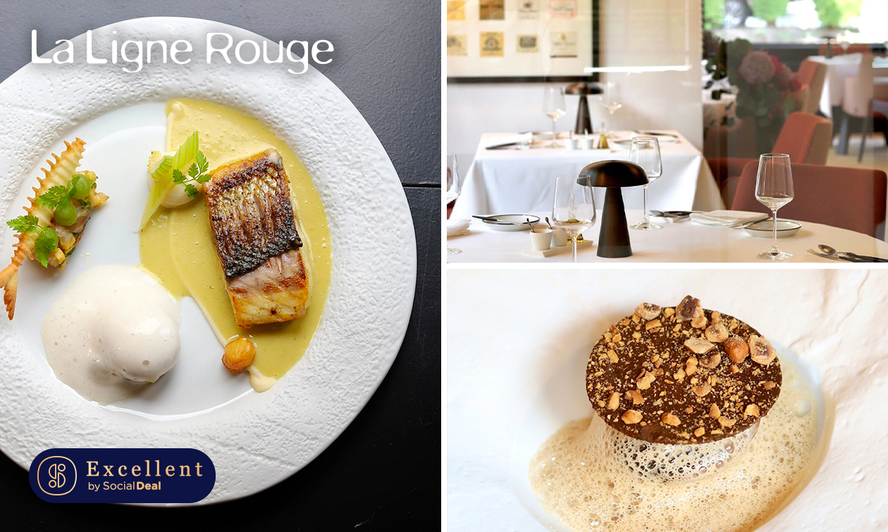 2- of 3-gangenlunch of 4-gangendiner + proeverij bij La Ligne Rouge