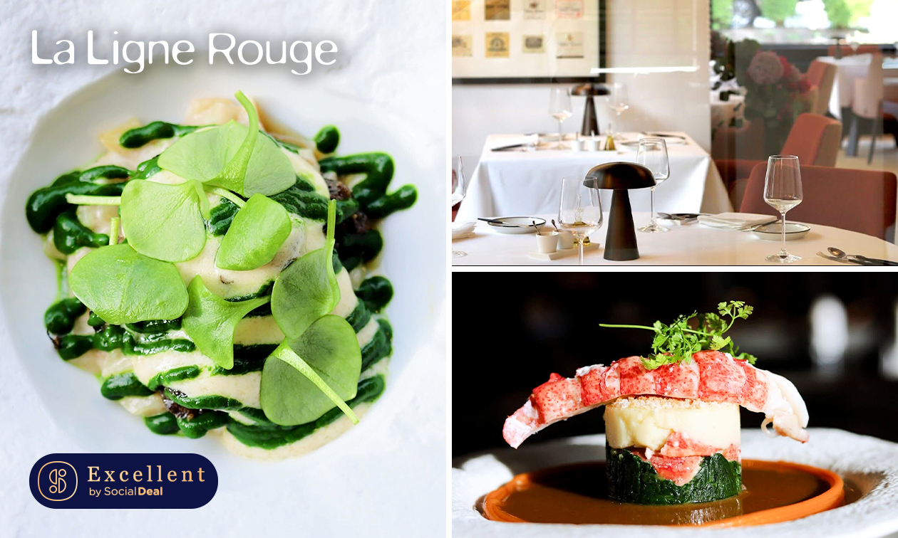Lunch en 2 ou 3 services ou dîner en 4 services + dégustation chez La Ligne Rouge