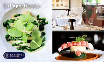 Lunch en 2 ou 3 services ou dîner en 4 services + dégustation chez La Ligne Rouge
