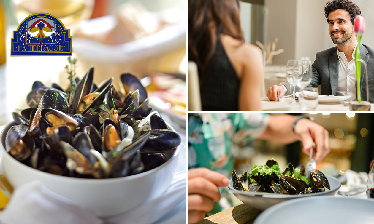 Menu moules frites au restaurant La terrasse du pêcheur