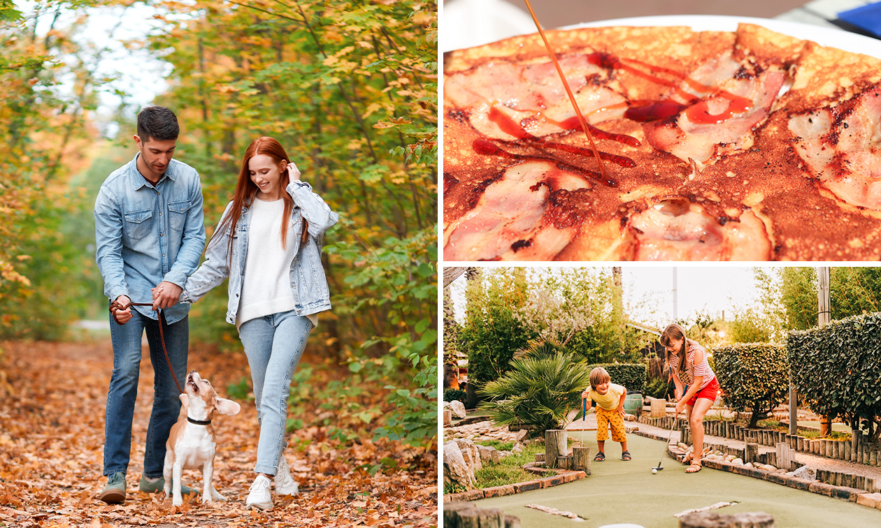 Wandelarrangement + koffie + gebak + midgetgolfen + pannenkoek/pizza + drankje