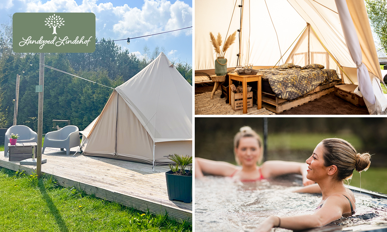2 overnachtingen voor 2 in een glampingtent + hottub