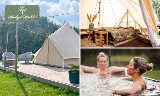 2 overnachtingen voor 2 in een glampingtent + hottub