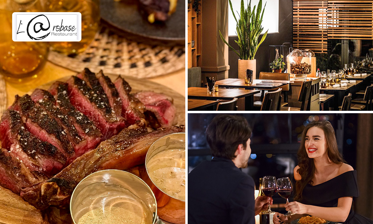 Tomahawk de boeuf (1,2 kg) pour 2 personnes + légumes + 2 sauces + frites près de Wavre