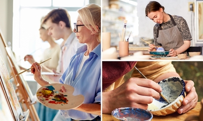 Workshop schilderen, glas of porselein schilderen of boetseren (2 of 3 uur)