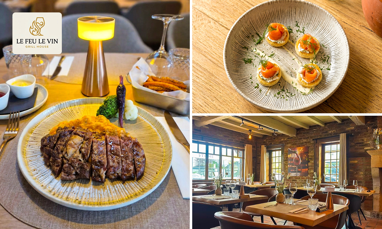 3-gangen keuzelunch of -diner bij Le Feu Le Vin in Zulte