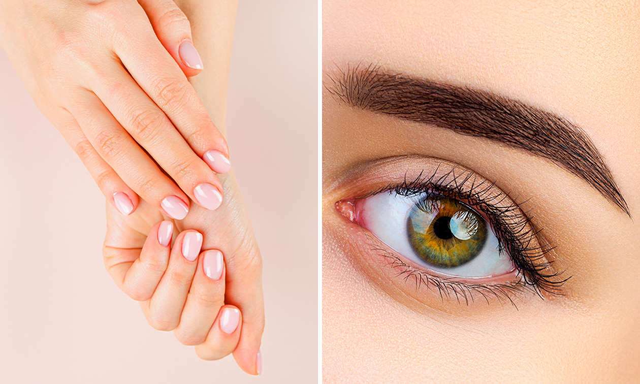 Wenkbrauw- of nagelbehandeling naar keuze