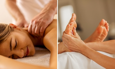 Lichaamsmassage + intake (50 min) of voetmassage (30 min)