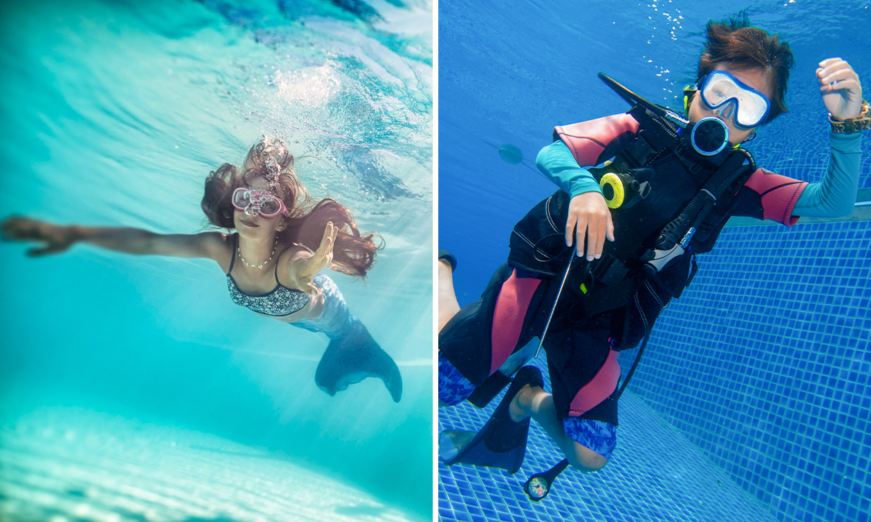 Introductieduik (2 uur) voor freediving, Scuba of try mermaid