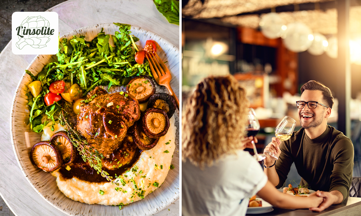 Menu en 2 ou 3 services à la carte près de Dinant