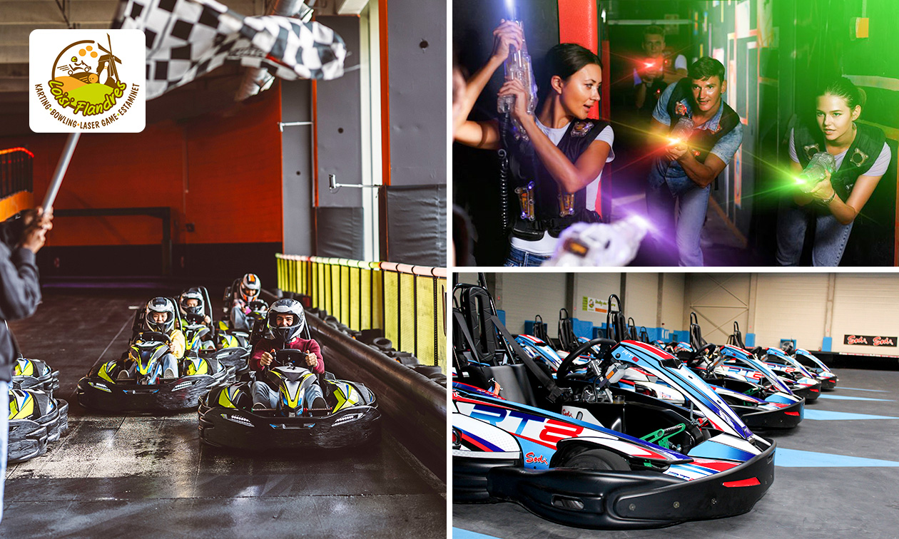 Lasergame-sessie(s) en/of kartsessie(s) in Hazebrouck