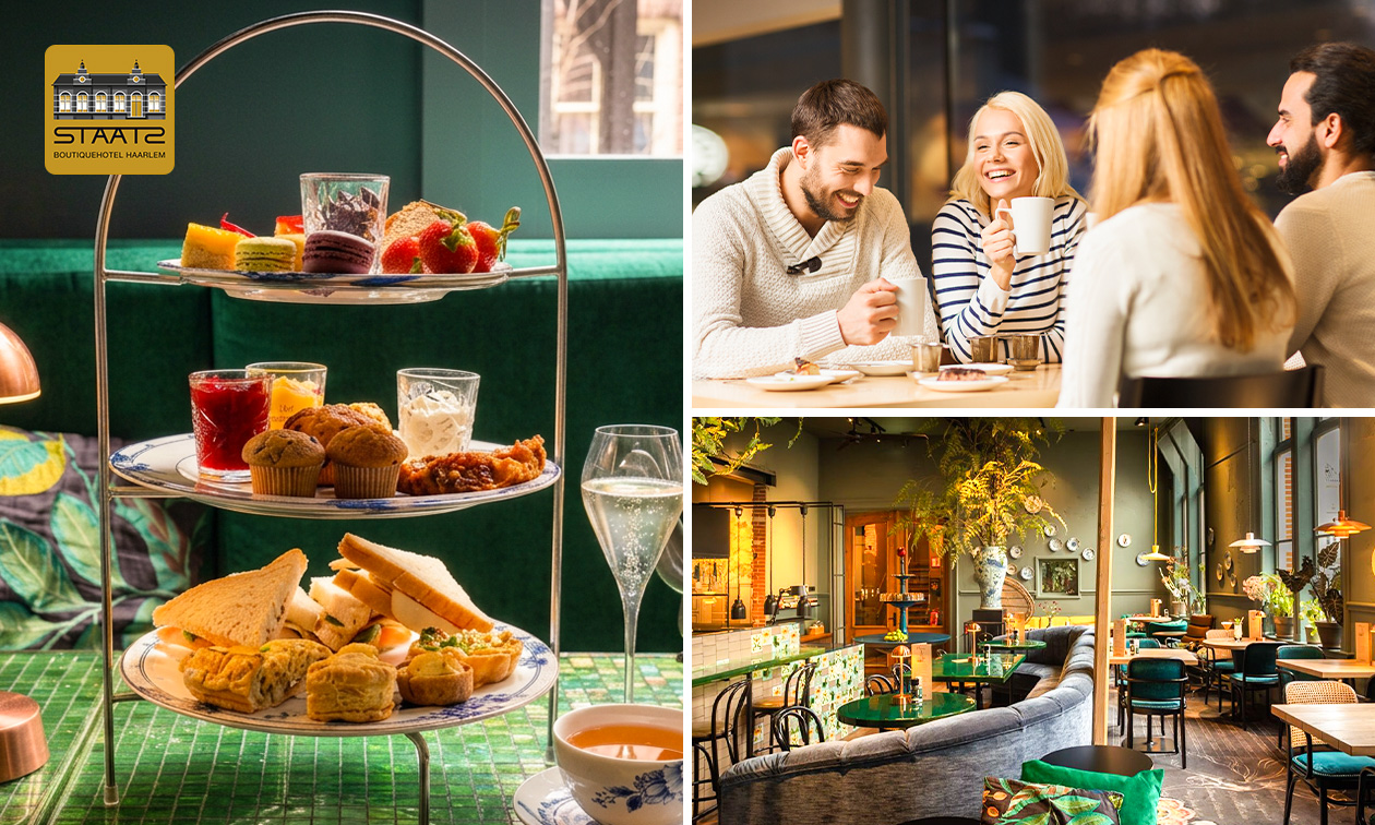 High tea + evt. glas bubbels bij Lounge en Boutiquehotel STAATS