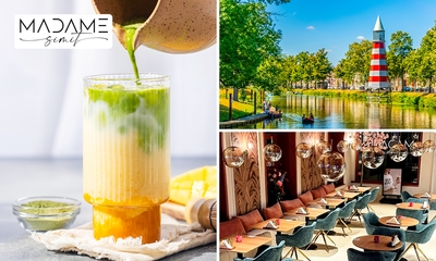 Matcha met een smaakje + melk naar keuze bij Madame Simit