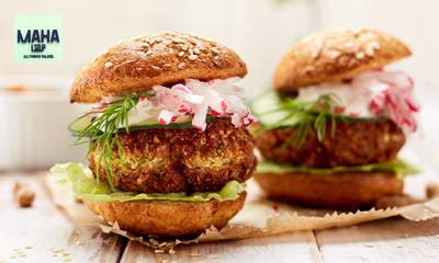 Vegetarische burger + snack + thee in hartje Brussel