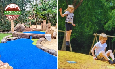 Adventure golf + toegang buitenspeeltuin bij Maple Farm Adventures