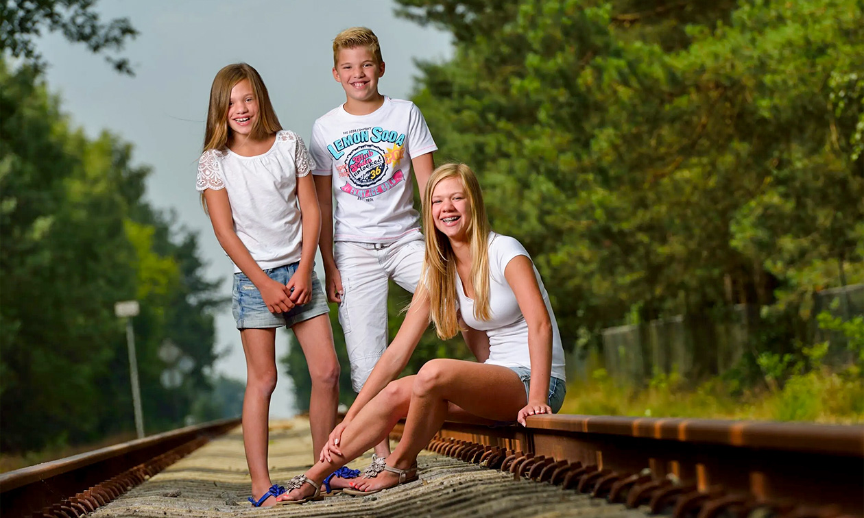 Familieshoot voor 5 personen (60 min) + 5 digitale foto's