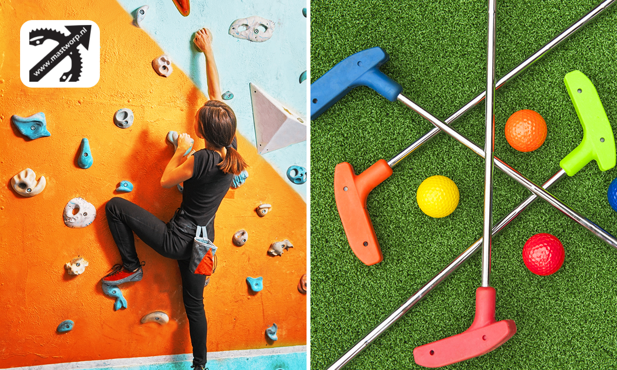 Boulderen + Ninja Warrior (2 uur) + mini- of discgolf (1 uur)