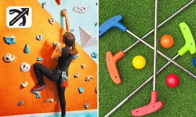 Boulderen + Ninja Warrior (2 uur) + mini- of discgolf (1 uur)