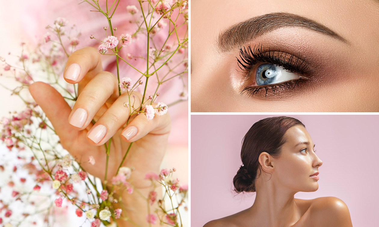 Wenkbrauw-, wimper- of manicurebehandeling naar keuze