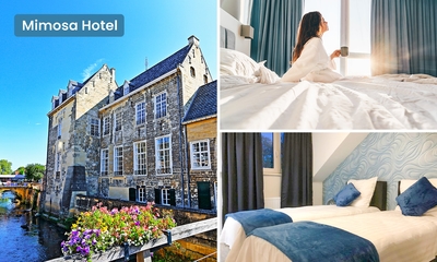 Overnachting voor 2 of 3 personen + ontbijt + late check-out + welkomstdrankje in Valkenburg