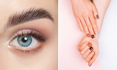 Wimper- of wenkbrauwbehandeling naar keuze of acrylnagels