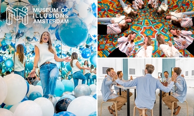 Entree tot Museum of Illusions in hartje Amsterdam