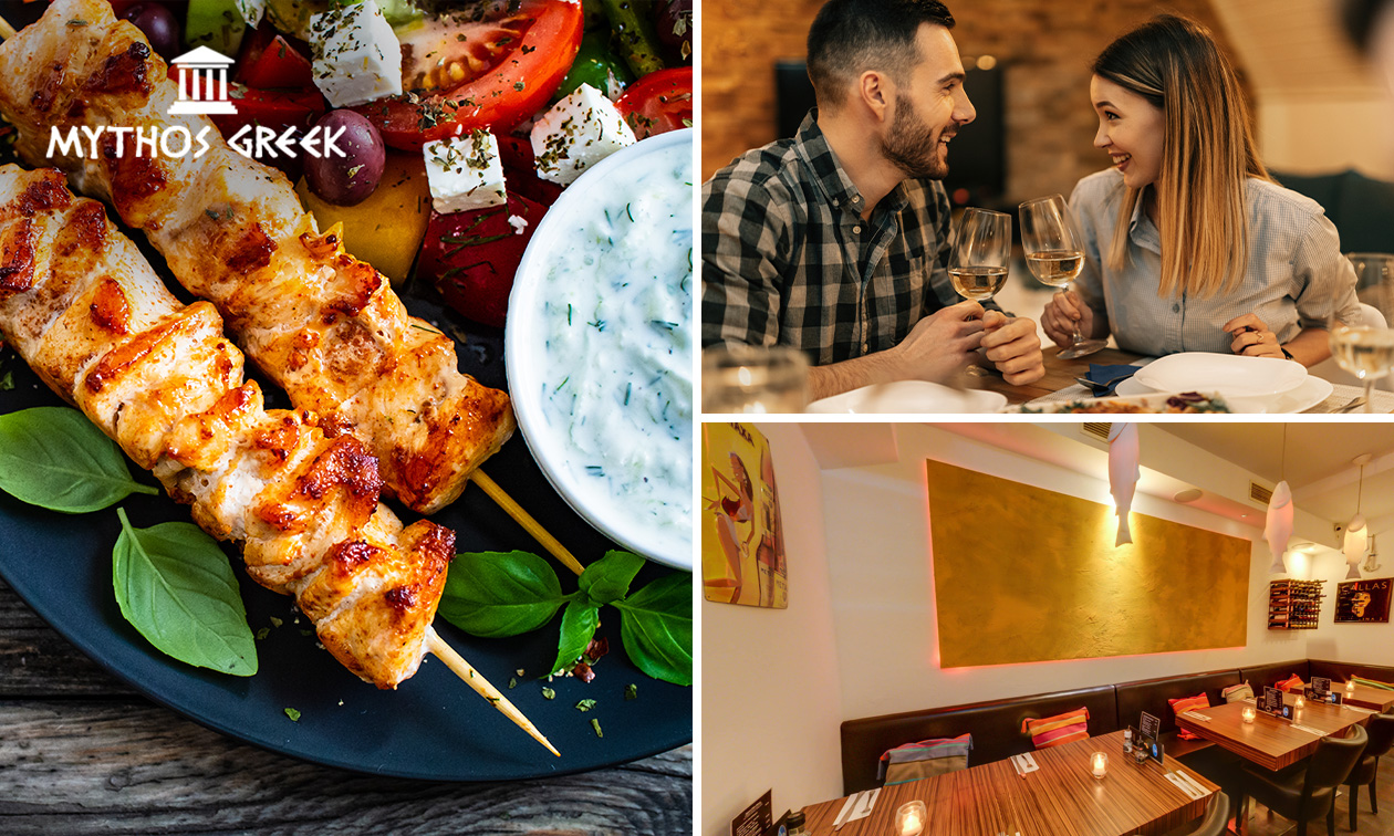 2-gangen keuzediner bij Mythos Grieks restaurant