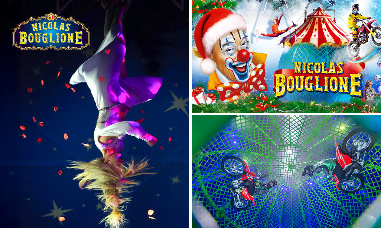 Entree voor het kerstcircus ‘Noël en Folie’ van Nicolas Bouglione in Rocourt