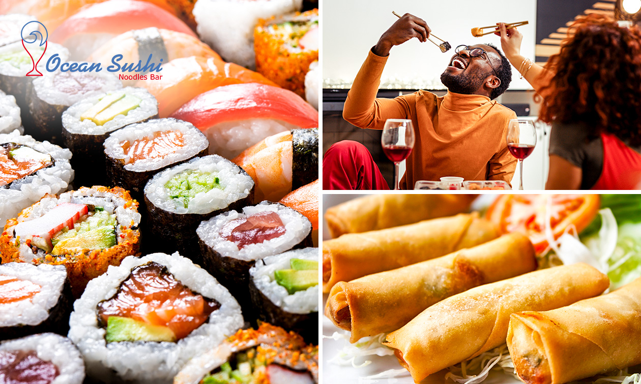 Sushiboot (54 stuks) + loempia's voor afhaal bij Ocean Sushi Gent